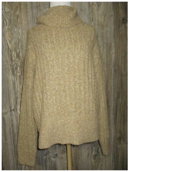 William Rast Womens Oatmeal Wool Blend Turtleneck Sweater Sz. M Grunge Cabincore - Picture 1 of 15